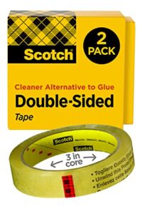 scotch double sided tape, 3/4 in x 1296 in, 2 rolls (665-2p34-36)