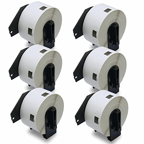 BETCKEY - Compatible White Labels Replacement for Brother DK-1220 (1.5 in x 1.8 in), Use with Brother QL Label Printers [6 Rolls/3720 Labels]