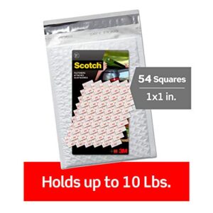 Scotch Extreme Interlocking Fasteners, 1 in Squares, Clear, 27 Sets, Holds up to 10 lbs (1 set holds 2 lbs)