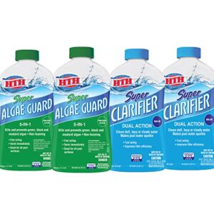 hth 67140 swimming pool super algaecide and super clarifier value pack (pack of 2)