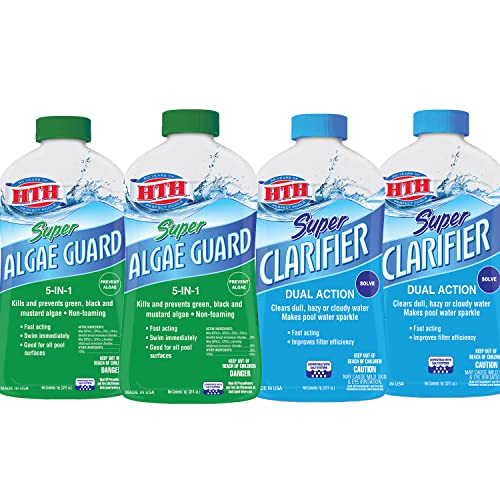 HTH 67140 Swimming Pool Super Algaecide and Super Clarifier Value Pack (Pack of 2)