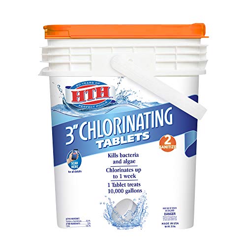 HTH 42041 3-inch Chlorinating Tablets Swimming Pool Chlorine, 35 lbs