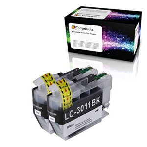 ocproducts compatible ink cartridge replacement 2 pack for brother lc3011 for mfc-j491dw mfc-j497dw mfc-j690dw mfc-j895dw (black)