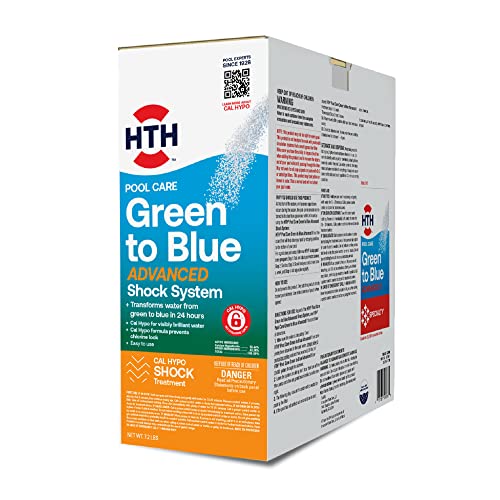 HTH Pool Care Green to Blue, Advanced Shock System, 2-Step Swimming Pool Care Solution, 1 Kit