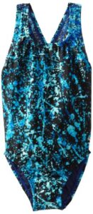 speedo big girls’ youth splatter splash superpro swimsuit, blue, 22/6