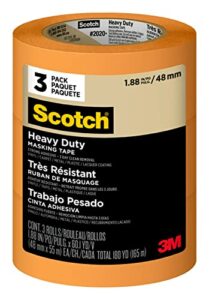 scotch 2020+-48ep3 heavy duty masking tape, 1.88″ width, orange