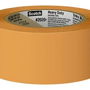 Scotch 2020+-48EP3 Heavy Duty Masking Tape, 1.88" Width, Orange