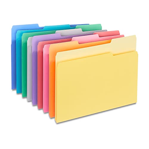 Staples 502678 Top-Tab File Folders 1/3 Cut Asst LTR Holds 8 1/2X11 250/Bx