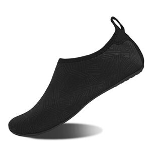 Water Shoes for Womens and Mens Summer Barefoot Shoes Quick Dry Aqua Socks for Beach Swim Yoga Exercise (JH.Black, 40/41)