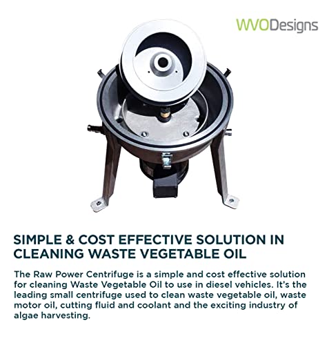 WVO Designs Waste Oil Centrifuge — Cleans Waste Vegetable Oils & Other Fluids — Extracts Dirt & Water — Processes Up to 25 Gallons/Hour