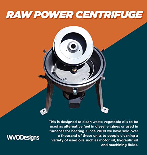 WVO Designs Waste Oil Centrifuge — Cleans Waste Vegetable Oils & Other Fluids — Extracts Dirt & Water — Processes Up to 25 Gallons/Hour