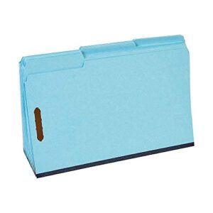 Staples 384870 Pressboard Classification Folders Legal Size Blue 25/Box (61552S)