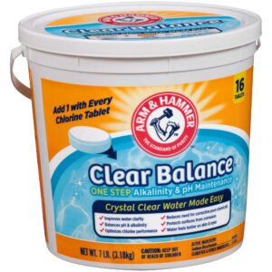 Arm & Hammer Clear Balance Swimming Pool Maintenance Tablets, 16 Count