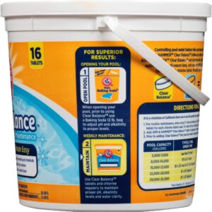 Arm & Hammer Clear Balance Swimming Pool Maintenance Tablets, 16 Count