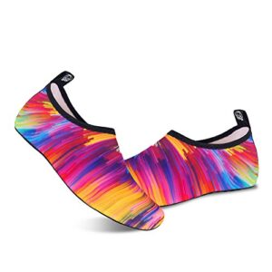 NING MENG Womens Mens Water Shoes Swimming Socks Barefoot Beach Pool Shoes Quick-Dry Aqua Yoga Socks Surf Beach Shoes(Colorful,5.5/6.5 Women,5/5.5 Men)