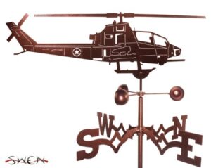 swen products hand made cobra helicopter weathervane ~new~