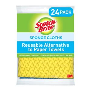 scotch-brite sponge cloth, swedish dish cloths, alternative to reusable paper towels, 24 sponge cloths