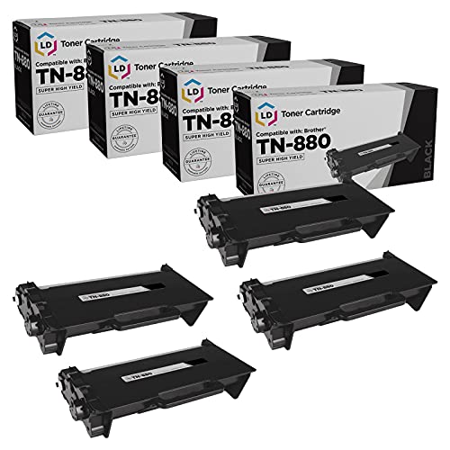 LD Products Compatible Toner Cartridge Replacement for Brother TN880 Super High Yield (Black, 4-Packs) for use in DCP-L6600DW HL-L6200DW HL-L6200DWT HL-L6250DN HL-L6250DW HL-L6300DWT & HL-L6300DW