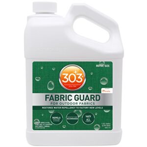 303 fabric guard – restores water and stain repellency to factory new levels, simple and easy to use, manufacturer recommended, safe for all fabrics, 1 gallon (30607)