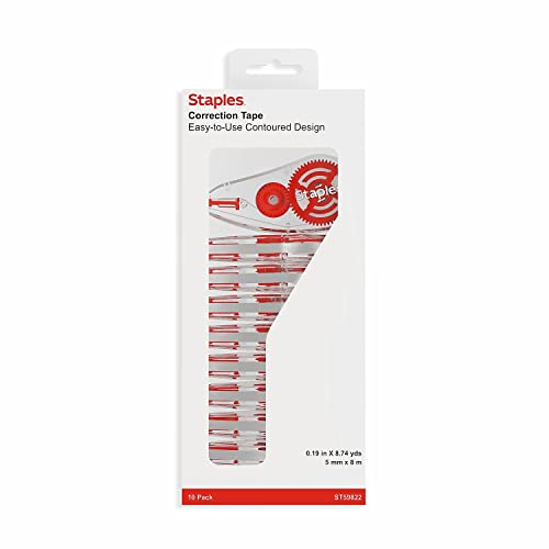 STAPLES 24323552 Topwinder Correction Tape, 10/Pack