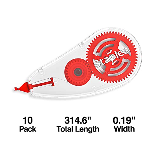 STAPLES 24323552 Topwinder Correction Tape, 10/Pack