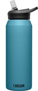camelbak eddy+ water bottle with straw 32 oz – insulated stainless steel, larkspur