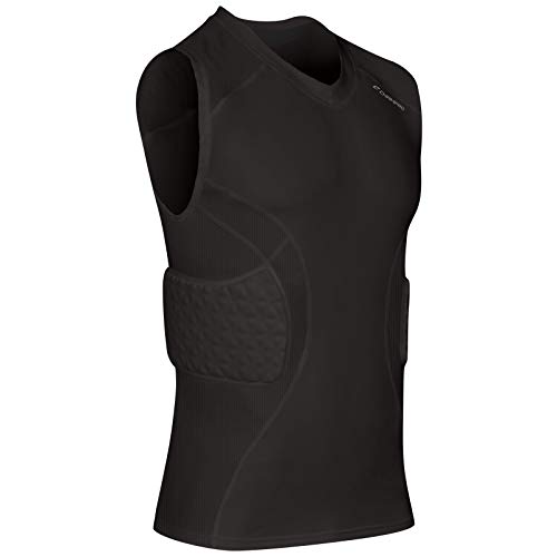 CHAMPRO teen boys Tri-flex Compression Tri Gear Polyester Spandex Padded Shirt, Black, Medium US