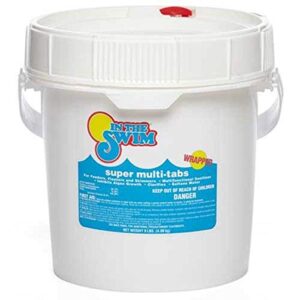 In The Swim 3 Inch 5-in-1 Super Multi-Tabs Chlorine Tablets for Sanitizing Pools - 9 Pounds
