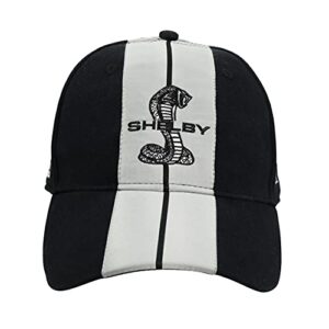 shelby super snake black cap hat | two stripe shelby cobra design racing performance hat | officialy licensed shelby® product | one-size fits all | adjustable closure