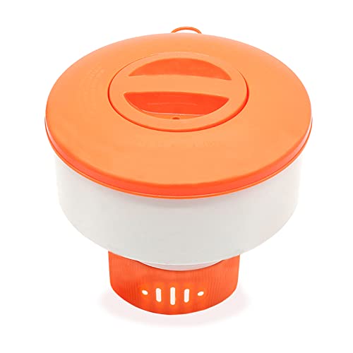 XY-WQ Chlorine Floater, Floating Pool Chlorine Dispenser (Orange, Easily Spot It), Fits 1 and 3 Inch Tablets for Large and Small Pools, Hot Tub, Spa