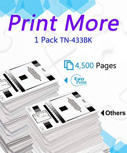 (1-Pack, Black) Compatible TN433 TN-433 Toner Cartridge Used for Brother HL8260CDN L8360CDWT L9310CDW MFC-L8690CDW L8610CDW L9570CDW(T) Printer, by EasyPrint