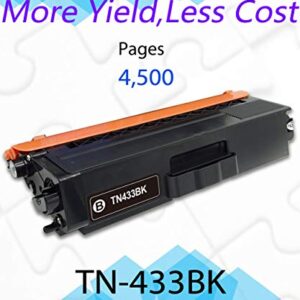 (1-Pack, Black) Compatible TN433 TN-433 Toner Cartridge Used for Brother HL8260CDN L8360CDWT L9310CDW MFC-L8690CDW L8610CDW L9570CDW(T) Printer, by EasyPrint