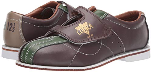 Mens TCR 3V Cobra Rental Bowling Shoes- Hook and LoopBrown/Green 5 1/2