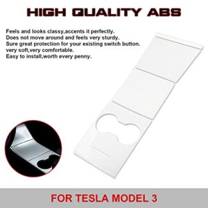 Xotic Tech Center Console Wrap Water Cup Holder Panel Cover Kit, Piano White, Compatible with Tesla Model 3 Model Y 2017-2023