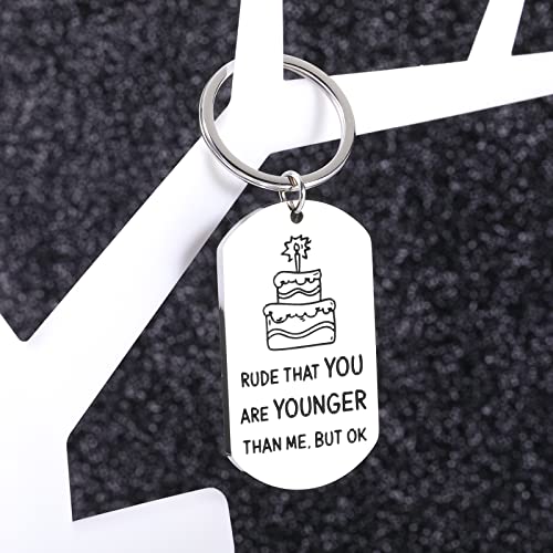 Funny Birthday Gifts for Women Mens Gifts for Birthday Sister Birthday Gifts from Sister Birthday Keychain for Boyfriend 18th 21st 30th Birthday Presents for Her Him Brothers Girlfriend Boys Girls