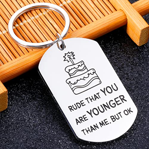 Funny Birthday Gifts for Women Mens Gifts for Birthday Sister Birthday Gifts from Sister Birthday Keychain for Boyfriend 18th 21st 30th Birthday Presents for Her Him Brothers Girlfriend Boys Girls