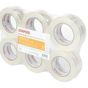 Staples 504401 Moving & Storage Pking Tape 1.88-Inch X 109 Yds Clear 6/Rl (St-A26-L6)