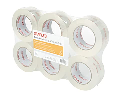 Staples 504401 Moving & Storage Pking Tape 1.88-Inch X 109 Yds Clear 6/Rl (St-A26-L6)