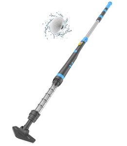 (2023 upgrade) efurden handheld pool vacuum with round brush to clean the water line, rechargeable pool cleaner perfect for spas, hot tubs and small pools for sand and debris, blue