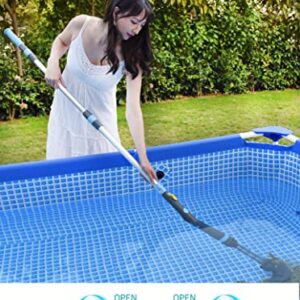 (2023 Upgrade) Efurden Handheld Pool Vacuum with Round Brush to Clean The Water Line, Rechargeable Pool Cleaner Perfect for Spas, Hot Tubs and Small Pools for Sand and Debris, Blue