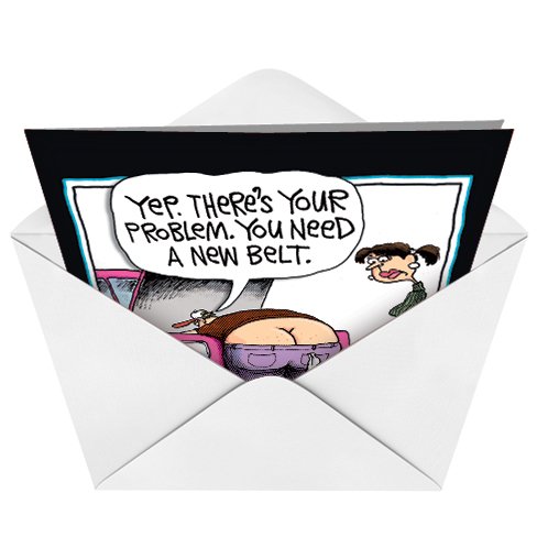 NobleWorks - Funny Birthday Greeting Card with Envelope (4.63 x 6.75 Inch) - New Belt 4323