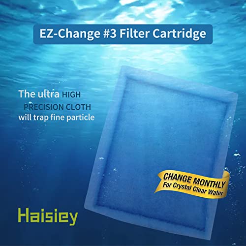 Haisiey EZ-Change #3 Aquarium Filter Cartridge for 20-40/30-60 Gallon Aquarium Power Filters Replacement Aquarium Filter Compatible with EZ-Change 3 Aquarium Filter Fish Tank Filter (4pcs)