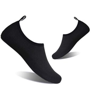 yalox water shoes women’s men’s outdoor beach swimming aqua socks quick-dry barefoot shoes surfing yoga pool exercise(xbl-black,46/47eu)