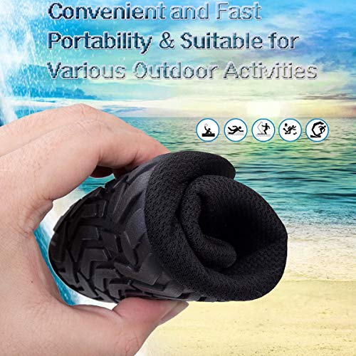 YALOX Water Shoes Women's Men's Outdoor Beach Swimming Aqua Socks Quick-Dry Barefoot Shoes Surfing Yoga Pool Exercise(XBL-Black,46/47EU)