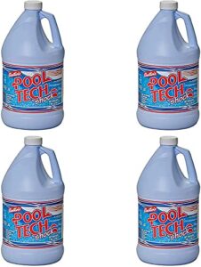 austin’s pool tech pool shock 12.5% sodium hypochlorite, 4×1 gallon