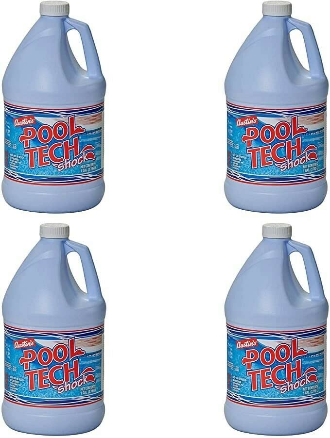 Austin's Pool Tech Pool Shock 12.5% Sodium Hypochlorite, 4x1 Gallon