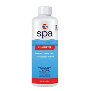 hth spa care clarifier, concentrated spa & hot tub chemical for crystal clear water, 16 oz