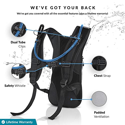 Water Buffalo Hydration Backpack - Hydration Pack Water Backpack with 2L Hydration Water Bladder - Hydropack Running Backpack 12L - The Essential Water Pack for Hiking, Running, Biking, Ski, and Raves