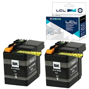 lcl compatible ink cartridge replacement for brother lc10e xxl lc10ebk high yield mfc-j6925dw (black 2-pack)