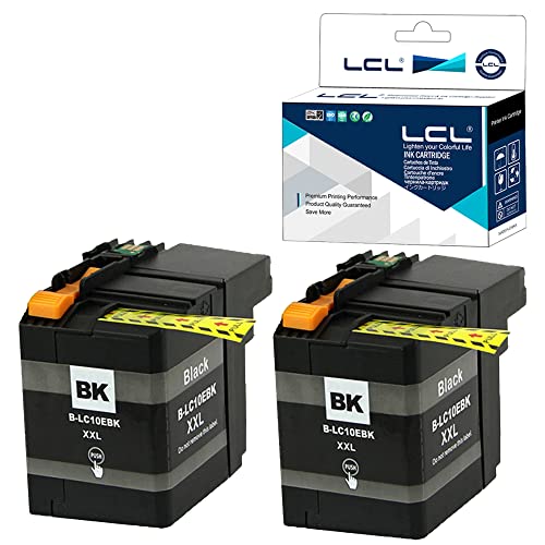 LCL Compatible Ink Cartridge Replacement for Brother LC10E XXL LC10EBK High Yield MFC-J6925DW (Black 2-Pack)